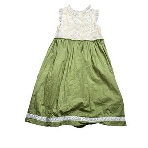Elestory Holly Dress Cream Green Size 10-12